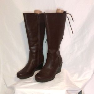 Henri Pierre fleece lined wedge heel winter boots